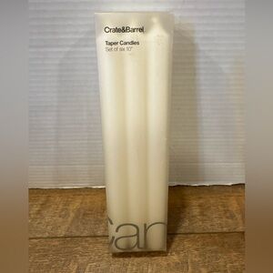 Crate & Barrel 10" Taper Candle Set of 6 Ivory/Cream NIB Made in Denmark
